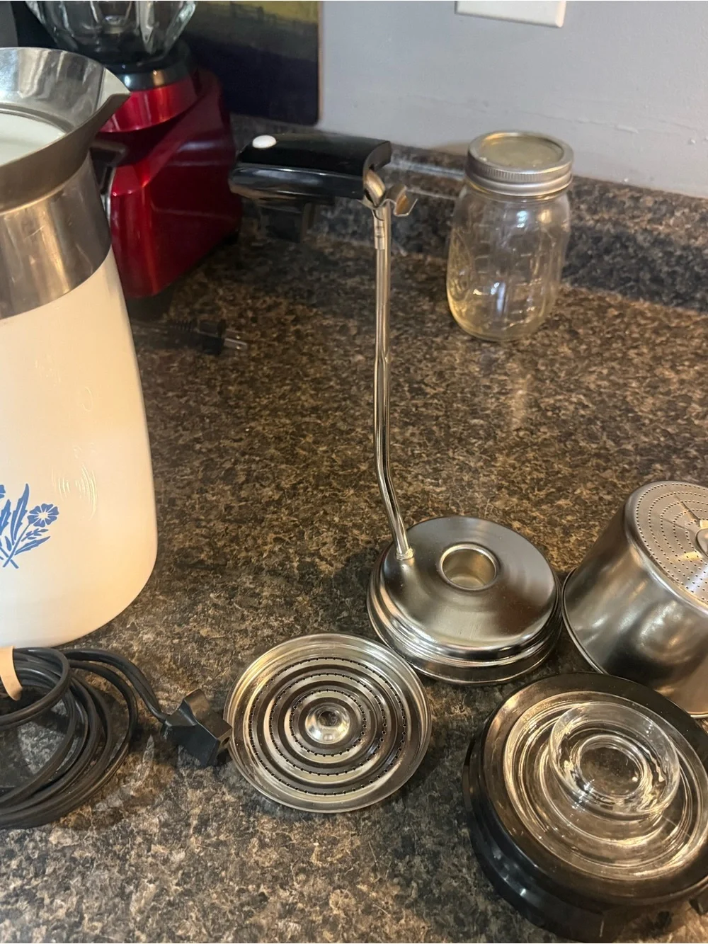Corningware Stainless Steel Coffee/Tea Accessory Set with Black Accents